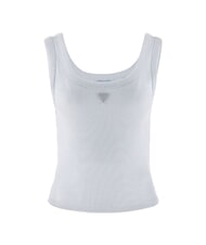 GUESS TRIANGLE PATCH Top bez rękaw&oacute;w czysto biały - Koszulki i topy damskie - 4