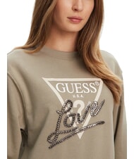 GUESS STUDDED LOVE Bluza z okrągłym dekoltem i nadrukiem ćwiek&oacute;w liść szałwii - Bluzy damskie - 3