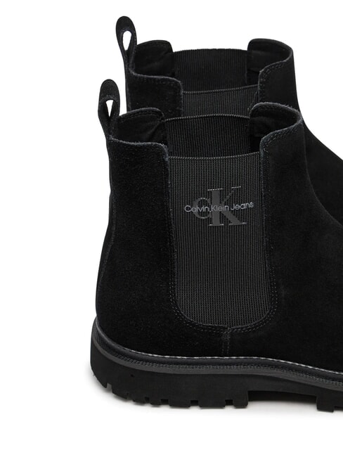 CK JEANS Zamszowe botki potr&oacute;jna czerń - Buty męskie