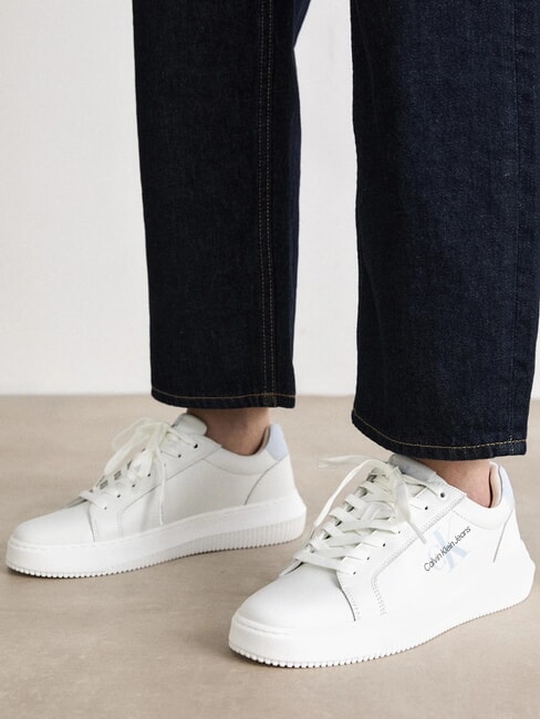 CK JEANS  Chunky Cupsole Sk&oacute;rzane trampki biały - Buty damskie