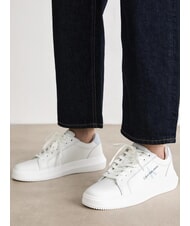 CALVIN KLEIN CK JEANS  Chunky Cupsole Sk&oacute;rzane trampki biały - Buty damskie - 7