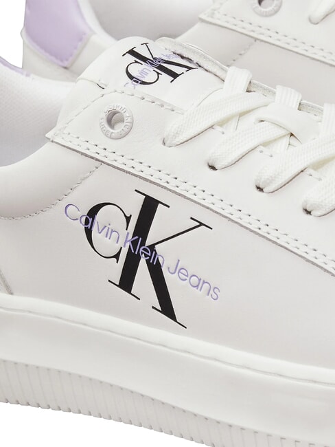 CK JEANS  Chunky Cupsole Sk&oacute;rzane trampki biały - Buty damskie