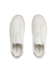 CALVIN KLEIN CUPSOLE LACE UP PEARL Sk&oacute;rzane trampki biały - Buty damskie - 6
