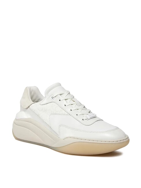 WEDGE MONO Sk&oacute;rzane trampki biały - Buty damskie