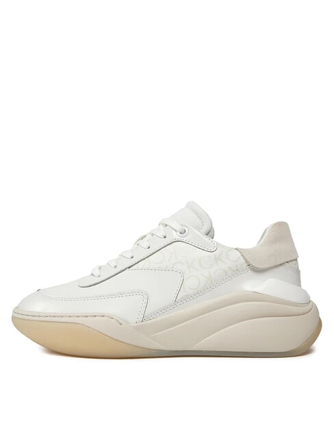 WEDGE MONO Sk&oacute;rzane trampki biały - Buty damskie