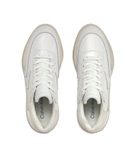 CALVIN KLEIN WEDGE MONO Sk&oacute;rzane trampki biały - Buty damskie - 5
