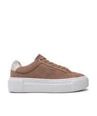 CALVIN KLEIN FLATFORM CUP LACE UP Trampki ze sk&oacute;ry zamszowej brązowy - Buty damskie - 2