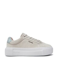 CALVIN KLEIN FLATFORM CUP LACE UP Trampki ze sk&oacute;ry zamszowej beżowy - Buty damskie - 2