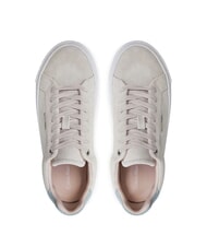 CALVIN KLEIN FLATFORM CUP LACE UP Trampki ze sk&oacute;ry zamszowej beżowy - Buty damskie - 4