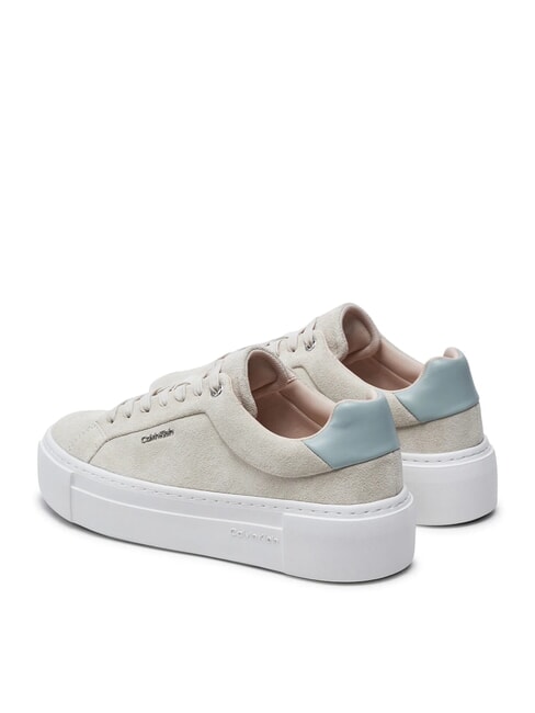 FLATFORM CUP LACE UP Trampki ze sk&oacute;ry zamszowej beżowy - Buty damskie