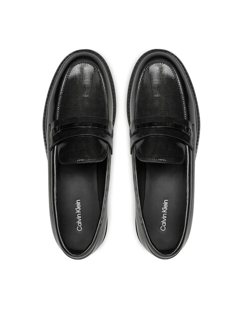LOAFER BAR SAFF Sk&oacute;rzane mokasyny z wstawką saffiano czarny - Buty damskie