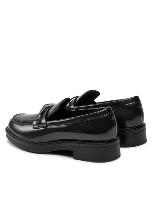 LOAFER BAR SAFF Sk&oacute;rzane mokasyny z wstawką saffiano czarny - Buty damskie