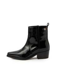 TOMMY HILFIGER TH COWBOY Teksańskie buty ze sk&oacute;ry błyszczącej czarny - Buty damskie - 2
