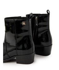 TOMMY HILFIGER TH COWBOY Teksańskie buty ze sk&oacute;ry błyszczącej czarny - Buty damskie - 3