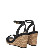 TOMMY HILFIGER TH MONOGRAM Wysokie sk&oacute;rzane sandały na koturnie czarny - Buty damskie - 4