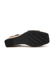 TOMMY HILFIGER TH MONOGRAM Wysokie sk&oacute;rzane sandały na koturnie czarny - Buty damskie - 6