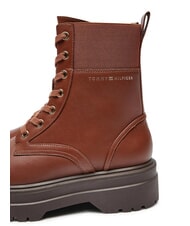 TOMMY HILFIGER TH ELASTIC RIB LACEUP Sk&oacute;rzane buty sznurowane koniakowy brąz - Buty damskie - 3