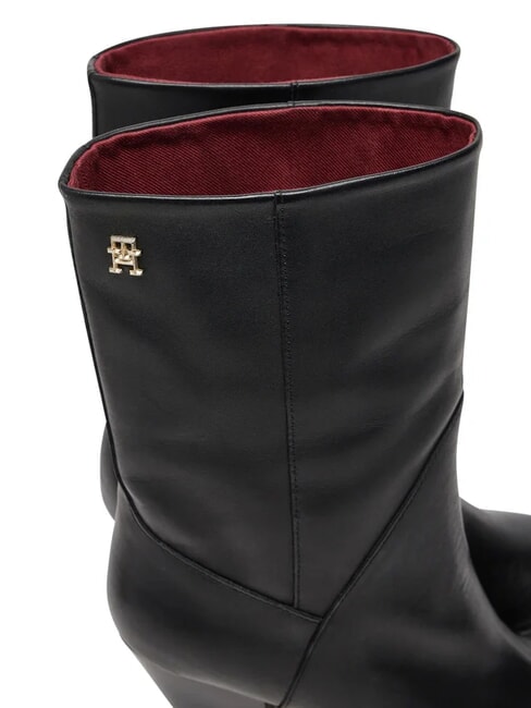 MID COWBOY Sk&oacute;rzane botki z obcasem czarny - Buty damskie