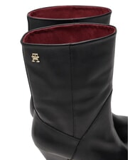 TOMMY HILFIGER MID COWBOY Sk&oacute;rzane botki z obcasem czarny - Buty damskie - 4