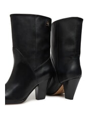 TOMMY HILFIGER MID COWBOY Sk&oacute;rzane botki z obcasem czarny - Buty damskie - 5