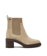 TOMMY HILFIGER FLAG MID HEEL Zamszowe botki beżowy - Buty damskie - 2