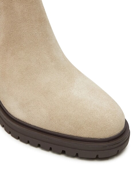 FLAG MID HEEL Zamszowe botki beżowy - Buty damskie