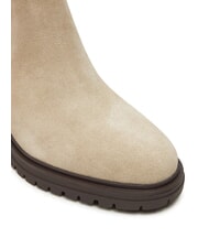 TOMMY HILFIGER FLAG MID HEEL Zamszowe botki beżowy - Buty damskie - 3