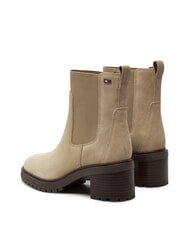 TOMMY HILFIGER FLAG MID HEEL Zamszowe botki beżowy - Buty damskie - 6