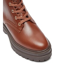 TOMMY HILFIGER TH ELASTIC RIB LACEUP Sk&oacute;rzane buty sznurowane koniakowy brąz - Buty damskie - 4