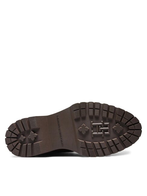 TH ELASTIC RIB LACEUP Sk&oacute;rzane buty sznurowane koniakowy brąz - Buty damskie