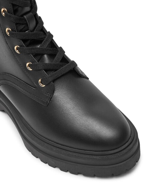 TH ELASTIC RIB LACEUP Sk&oacute;rzane buty sznurowane czarny - Buty damskie
