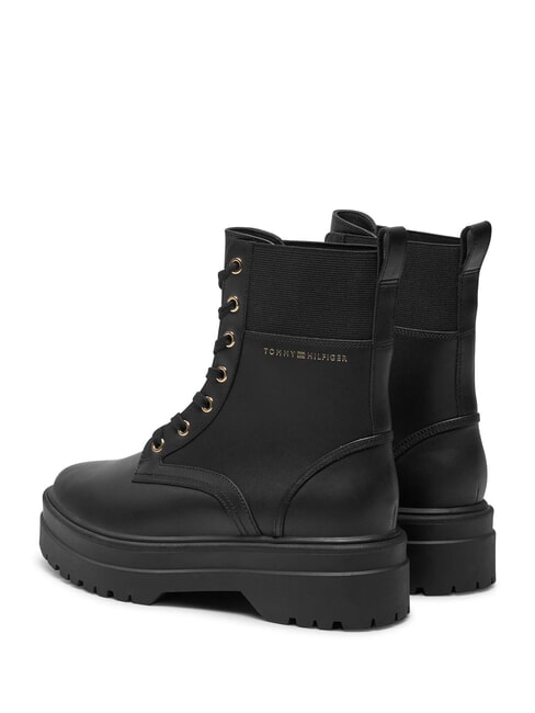 TH ELASTIC RIB LACEUP Sk&oacute;rzane buty sznurowane czarny - Buty damskie