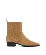 TOMMY HILFIGER COWBOY CHELSEA Zamszowe botki z noskiem w szpic khaki - Buty damskie - 3