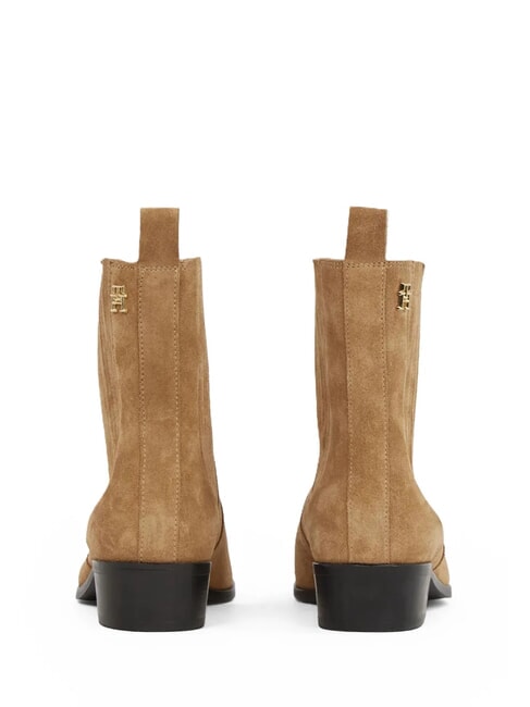 COWBOY CHELSEA Zamszowe botki z noskiem w szpic khaki - Buty damskie