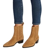 TOMMY HILFIGER COWBOY CHELSEA Zamszowe botki z noskiem w szpic khaki - Buty damskie - 5
