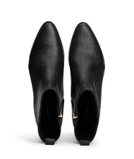 TOMMY HILFIGER LOW COWBOY Szpiczaste botki ze sk&oacute;ry z nadrukiem czarny - Buty damskie - 3