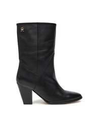 TOMMY HILFIGER MID COWBOY Sk&oacute;rzane botki z obcasem czarny - Buty damskie - 2