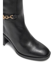TOMMY HILFIGER TH CHAIN Wysokie sk&oacute;rzane buty z łańcuchem czarny - Buty damskie - 3