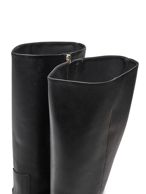 TH CHAIN Wysokie sk&oacute;rzane buty z łańcuchem czarny - Buty damskie