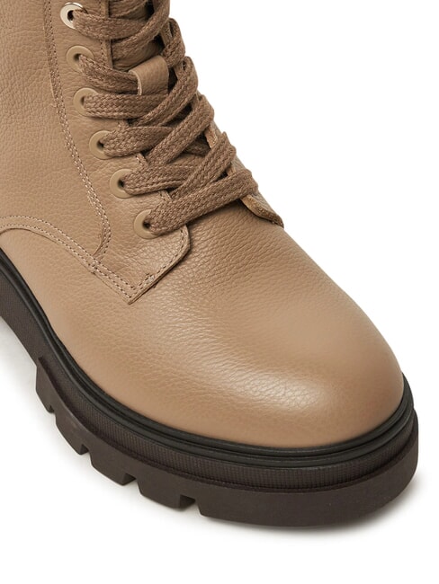 BICOLOR Sk&oacute;rzane buty sznurowane beżowy - Buty damskie