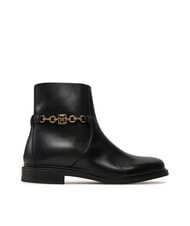 TOMMY HILFIGER TH CHAIN Niskie sk&oacute;rzane botki zapinane na zamek czarny - Buty damskie - 2