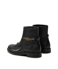 TOMMY HILFIGER TH CHAIN Niskie sk&oacute;rzane botki zapinane na zamek czarny - Buty damskie - 5