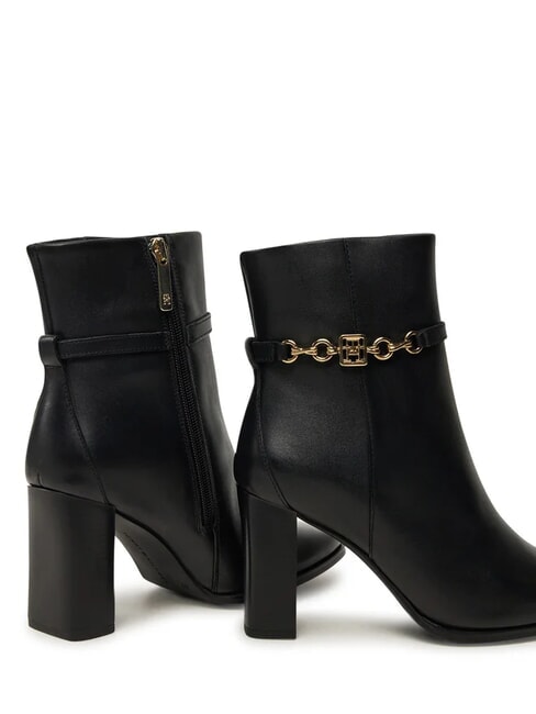 TH CHAIN Sk&oacute;rzane botki czarny - Buty damskie