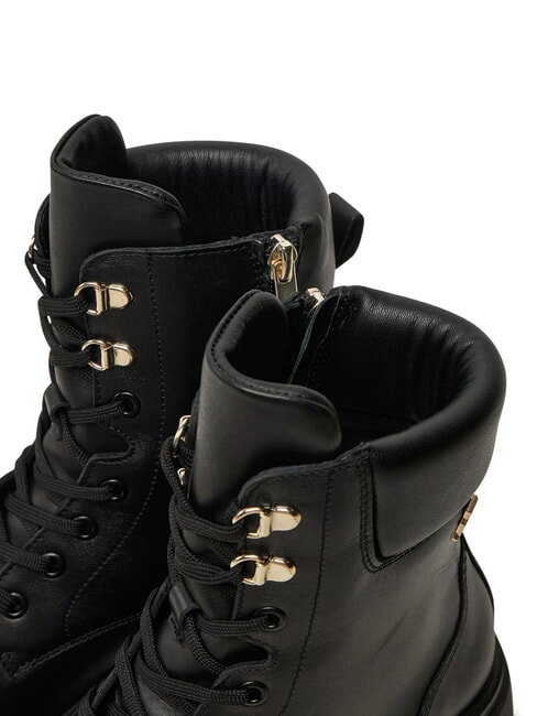 LACE -UP BIKE Sk&oacute;rzane buty sznurowane czarny - Buty damskie