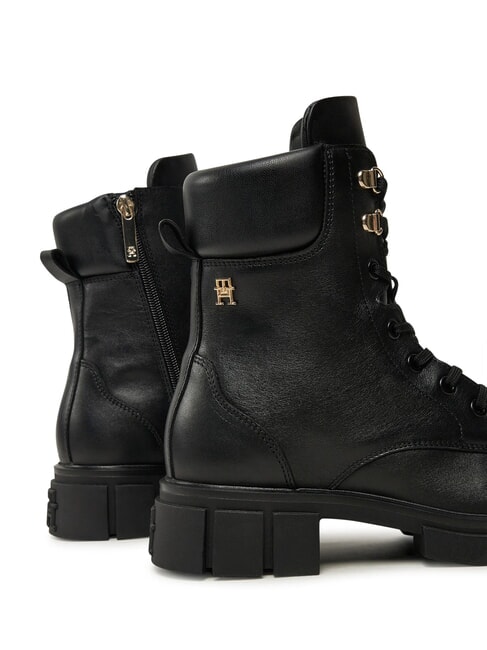 LACE -UP BIKE Sk&oacute;rzane buty sznurowane czarny - Buty damskie