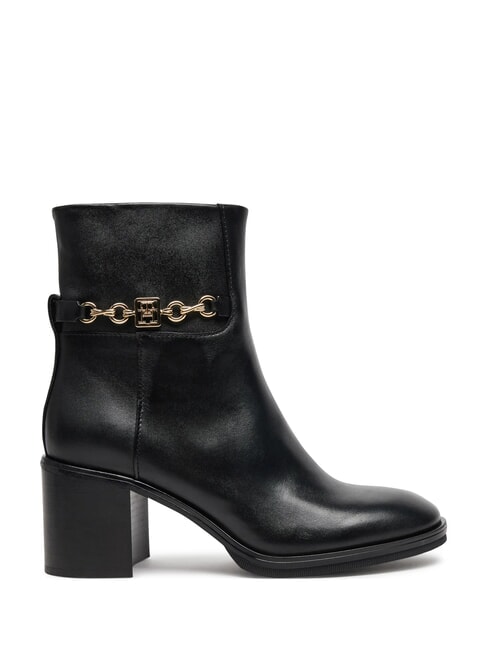 TH CHAIN Sk&oacute;rzane botki z łańcuchem czarny - Buty damskie