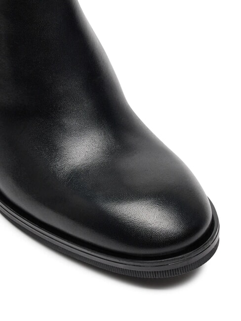 TH CHAIN Sk&oacute;rzane botki z łańcuchem czarny - Buty damskie