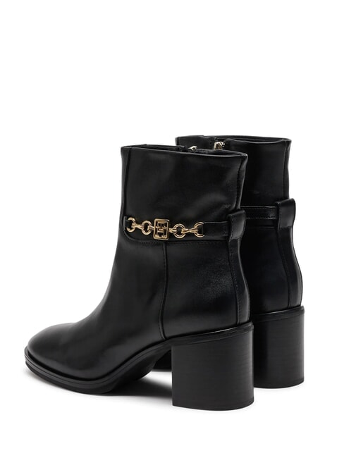 TH CHAIN Sk&oacute;rzane botki z łańcuchem czarny - Buty damskie