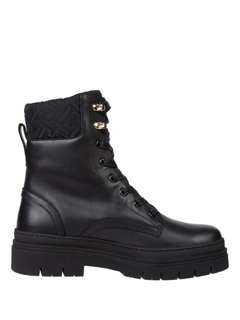 CLEATED LACE-UP Botki sznurowane z wyściełanym kołnierzem czarny - Buty damskie
