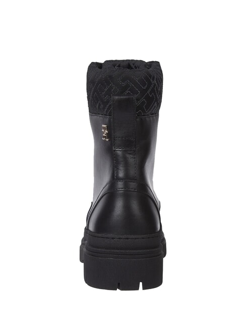 CLEATED LACE-UP Botki sznurowane z wyściełanym kołnierzem czarny - Buty damskie